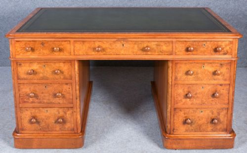 Superb Victorian Burr Walnut Desk