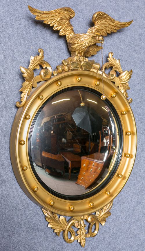 1920'S Regency Style Gilded Convex Mirror