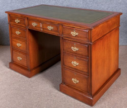 Victorian Pedestal Desk by Jas. Shoolbred