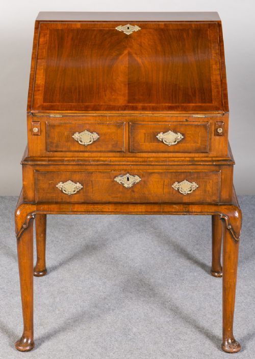 George I Style 2 Part Walnut Bureau