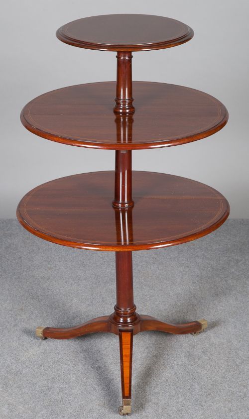 Edwardian Inlaid Whatnot Dumb Waiter