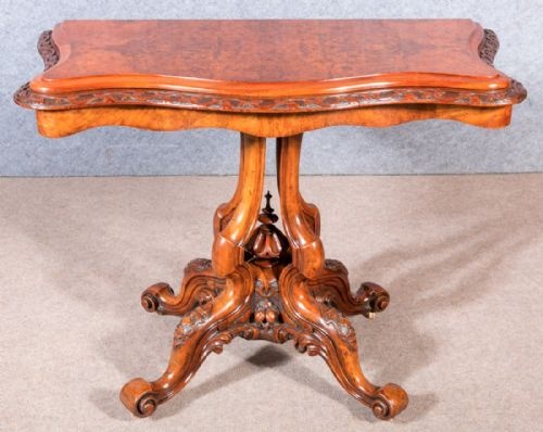 Victorian Irish Walnut Card Table