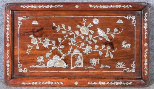 Antique Chinese Inlaid Tray