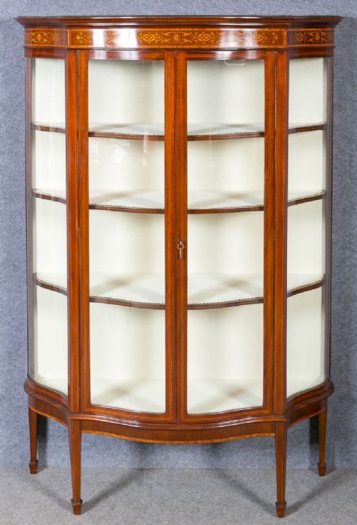 Edwardian Mahogany and Inlaid Display Cabinet