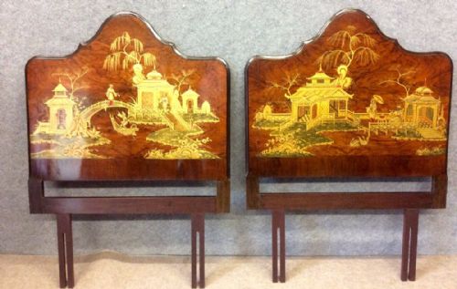 Pair Chinoiserie Bed Headboards