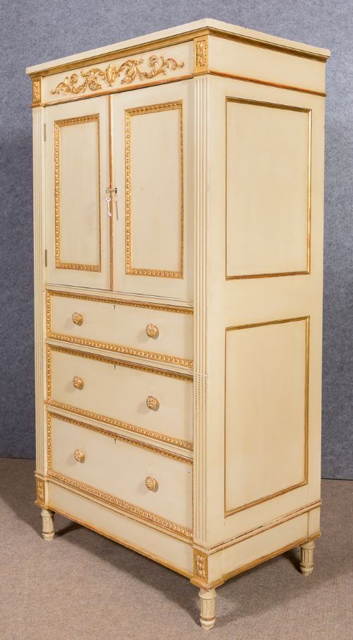 Maples and Co Painted & Gilded Press / Chest