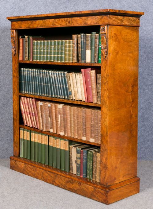 Victorian Walnut Open Bookcase