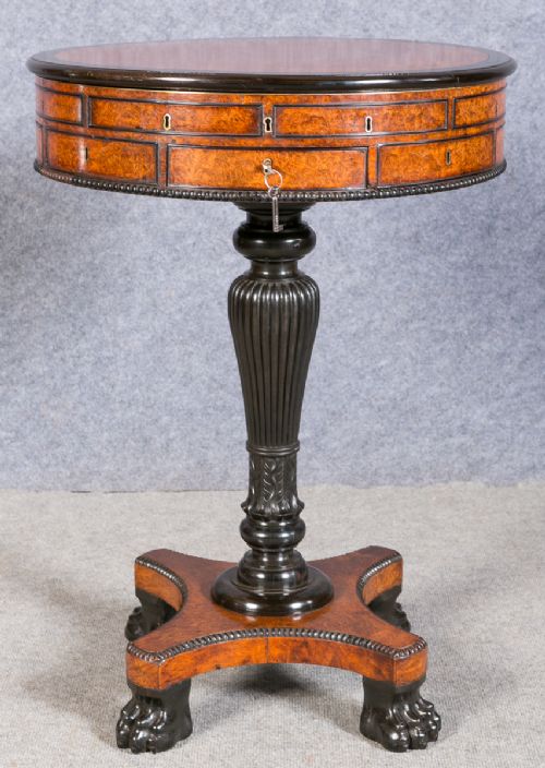 Regency Anglo Chinese Drum Table