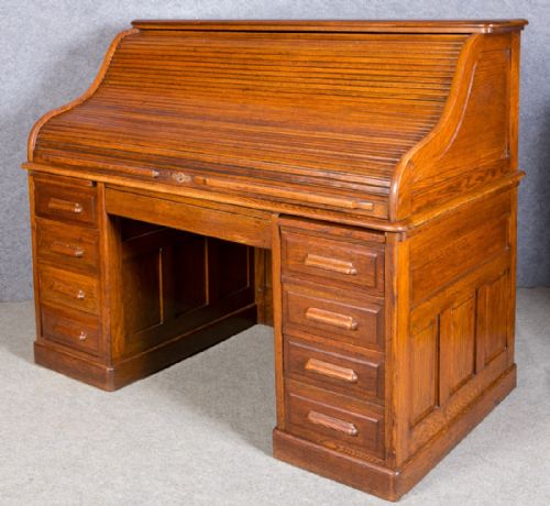 Large Oak Roll Top Desk