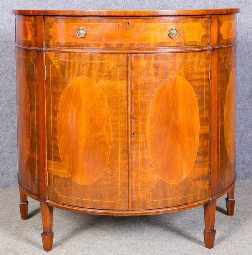 Sheraton Revival Demi Lune Cabinet / Commode