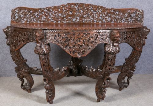 Anglo Indian Demi Lune Side Table / Console Table