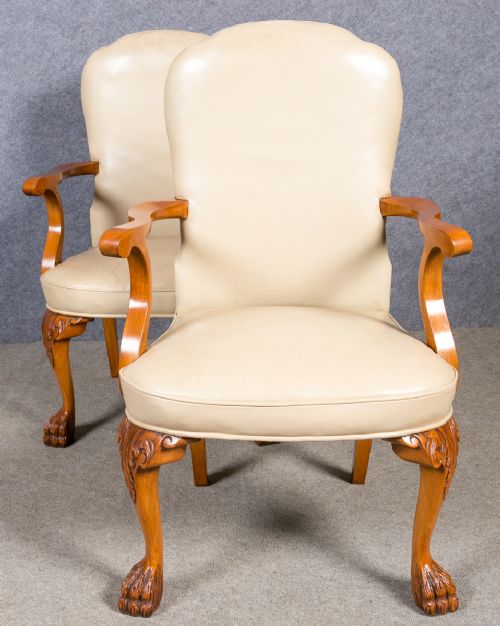 Pair of Elbow / Desk Leather Chairs
