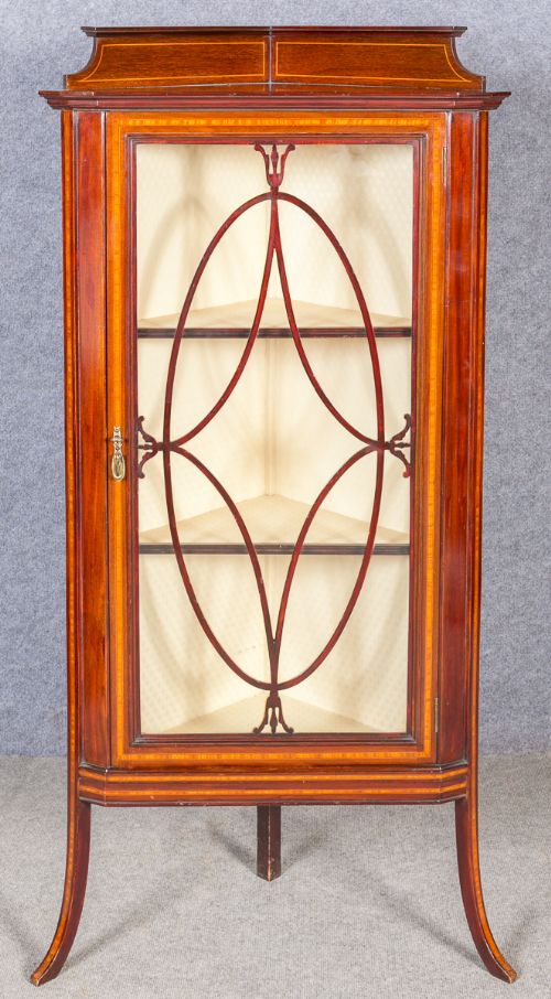 Edwardian Inlaid Corner Cabinet