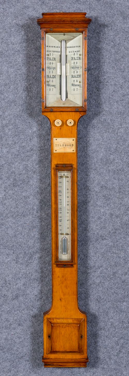 Victorian Oak Stick Barometer
