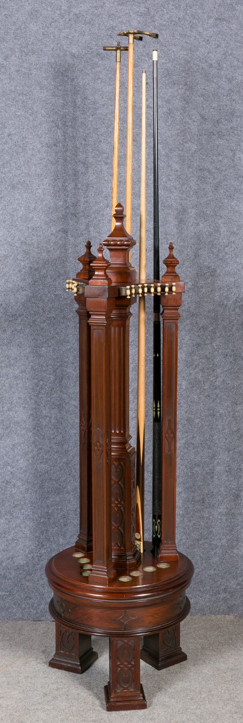Unusual Chippendale Style Revolving Cue Stand
