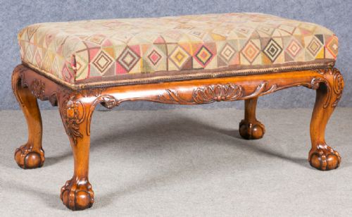 Large Mahogany Window Seat  Stool