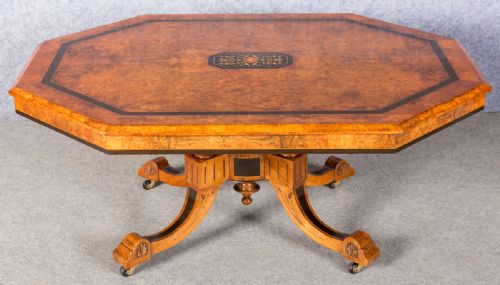 Fine Victorian Walnut & Inlaid Coffee Table