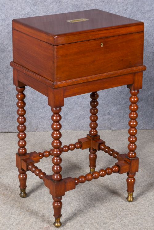 Unusual Mahogany Box on Stand