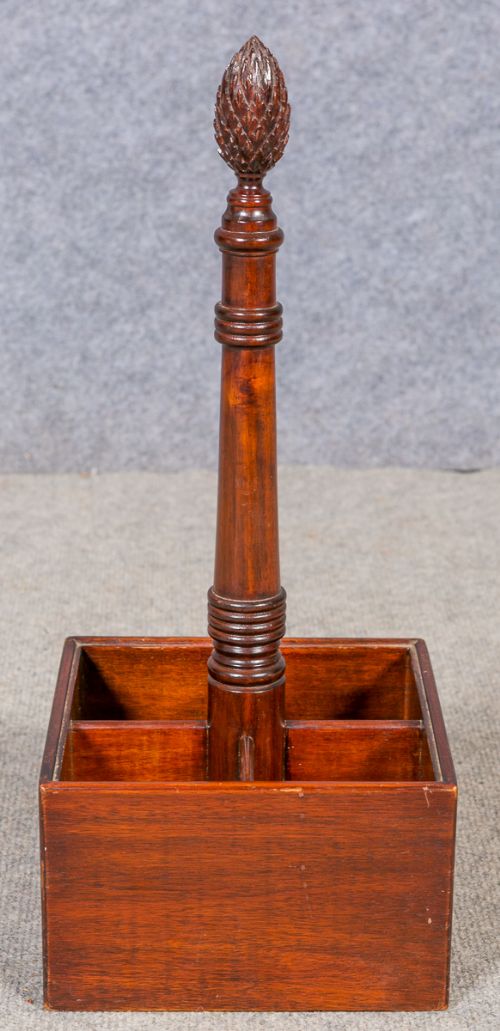 Antique Mahogany Bottle Carrier