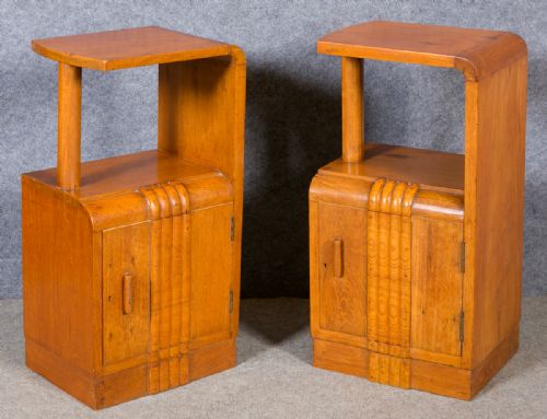 Pair Art Deco Bedside Cabinets