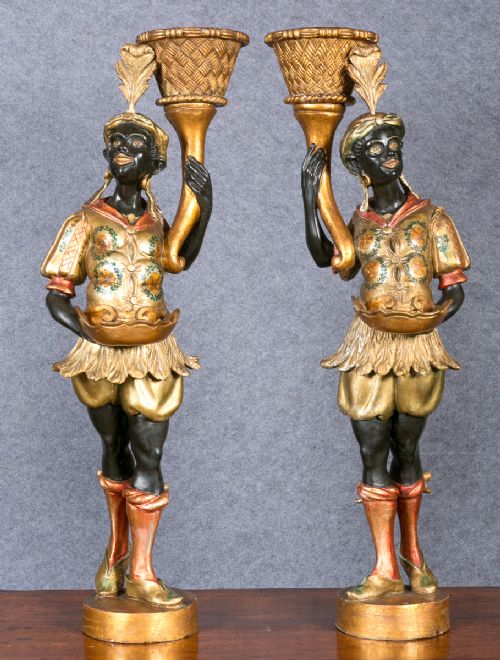 Pair 19th.century Blackamoor Figures