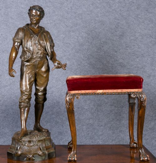 Large Bronzed Spelter Figure by F.milliot