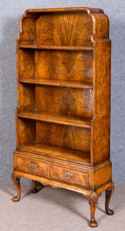 Walnut Waterfall Open Bookcase