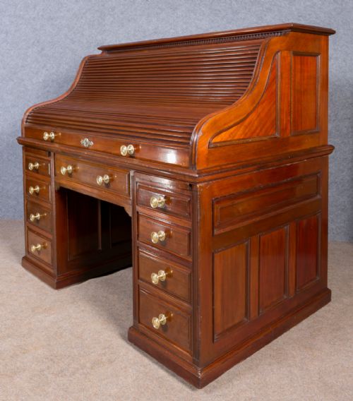 Superb Mahogany Roll Top Desk