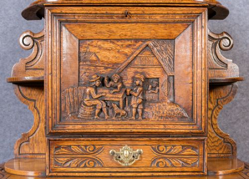 fig 1. 19th.Century Carved Oak Writing Desk