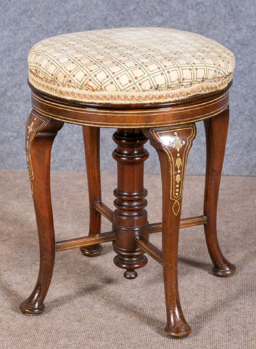 Revolving Inlaid Piano Stool