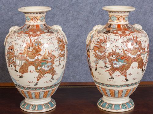 Good Size Pair Satsuma Vases