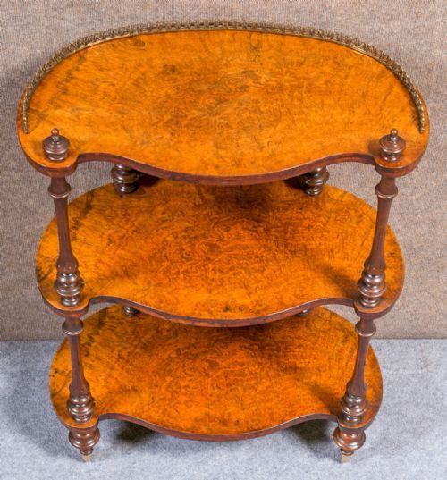 Victorian Burr Walnut Whatnot