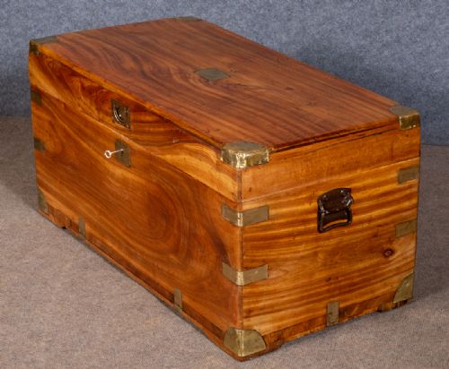 Antique Camphor Wood Campaign Trunk
