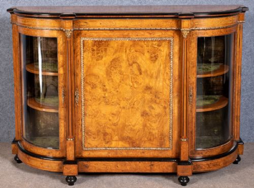 Victorian Walnut Credenza Side Cabinet