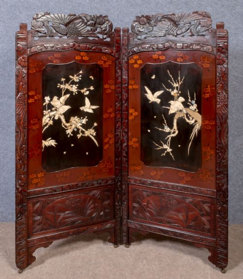 Meiji Period Shibayama Full Height Screen