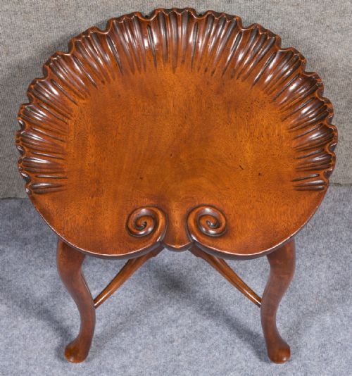 Mahogany Shell Shaped Stool