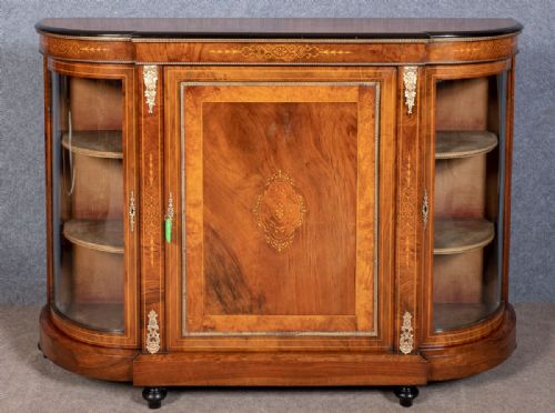 Victorian Walnut Credenza Side Cabinet