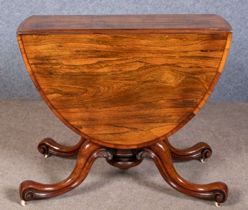 Fine Quality Rosewood Drop Leaf Dining Table