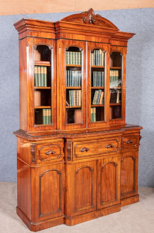 Superb Breakfront Secretaire Bookcase