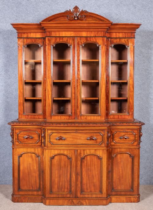 fig 1. Superb Breakfront Secretaire Bookcase