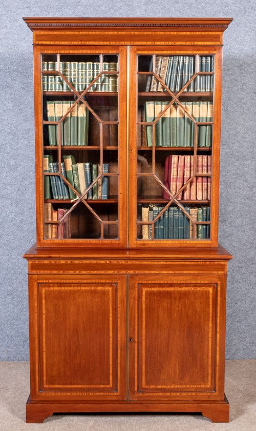 Good Quality Edwardian Inlaid Bookcase