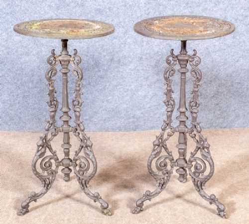 Pair of Cast Iron Garden Tables