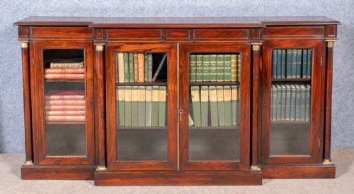 Regency Breakfront Rosewood Bookcase