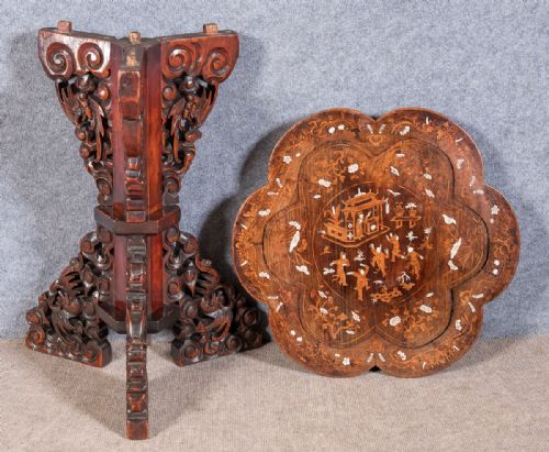 GOOD CHINESE HARDWOOD AND INLAID TABLE - ADDITIONAL PHOTO 8