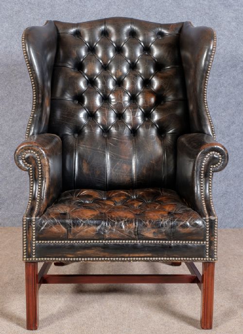 Georgian Style Old Leather Armchair