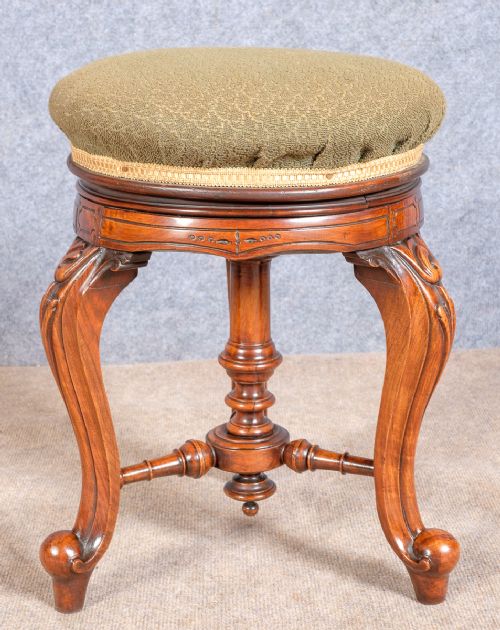 Victorian Walnut Piano Stool