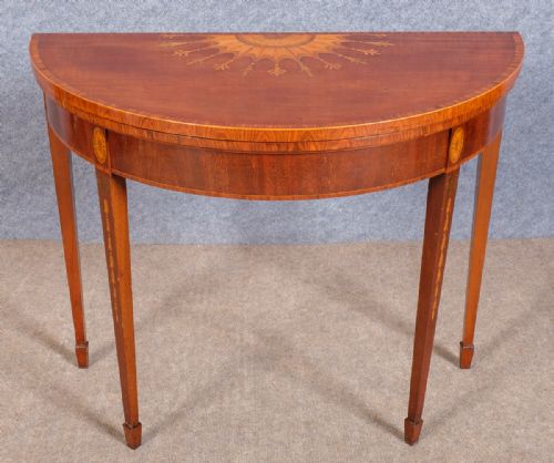 Sheraton Revival Inlaid Card Table