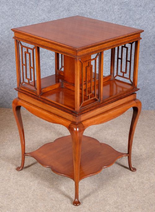 Edwardian Inlaid Revolving Bookcase