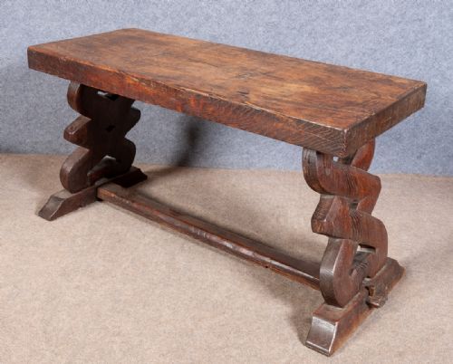 Unusual Antique Oak Refectory Table
