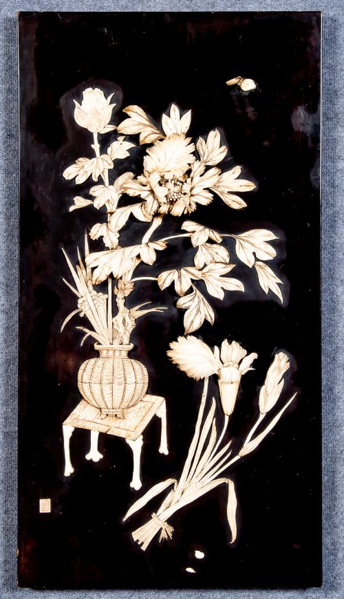 Chinese Shibayama Style Wall Hanging